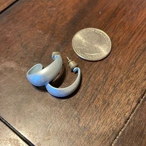 Vintage Light Blue Hoop Earrings